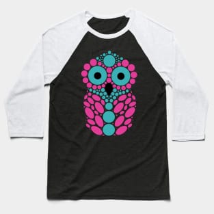 Pink and Blue Owl Baseball T-Shirt